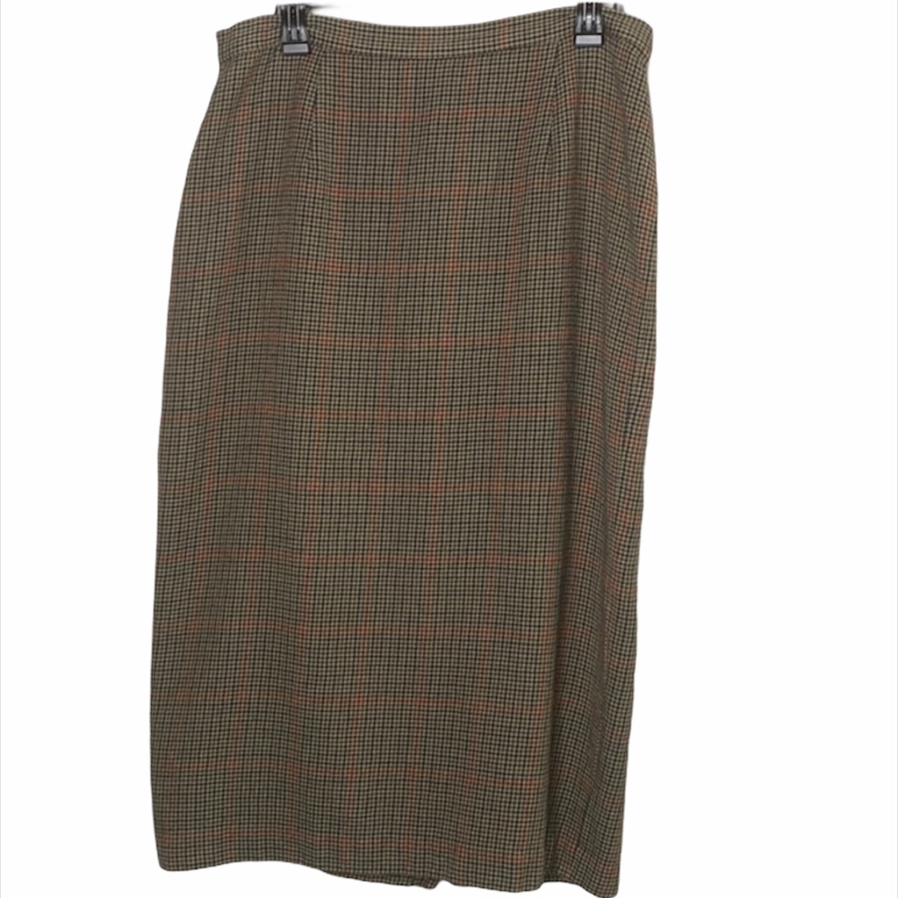 Vintage Plaid Wool Skirt